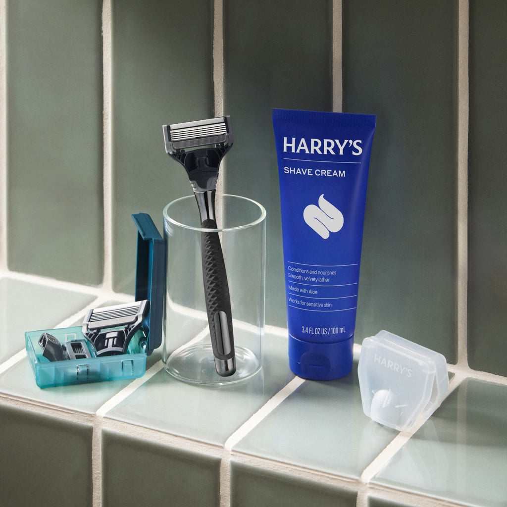 Harry's Original Chrome Shave Sets / Chrome - Graphite / Shave Cream